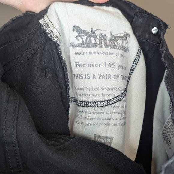 Levi's 505 Men's Classic Black Thick Denim Jeans Size 32W 30L - Picture 4 of 6